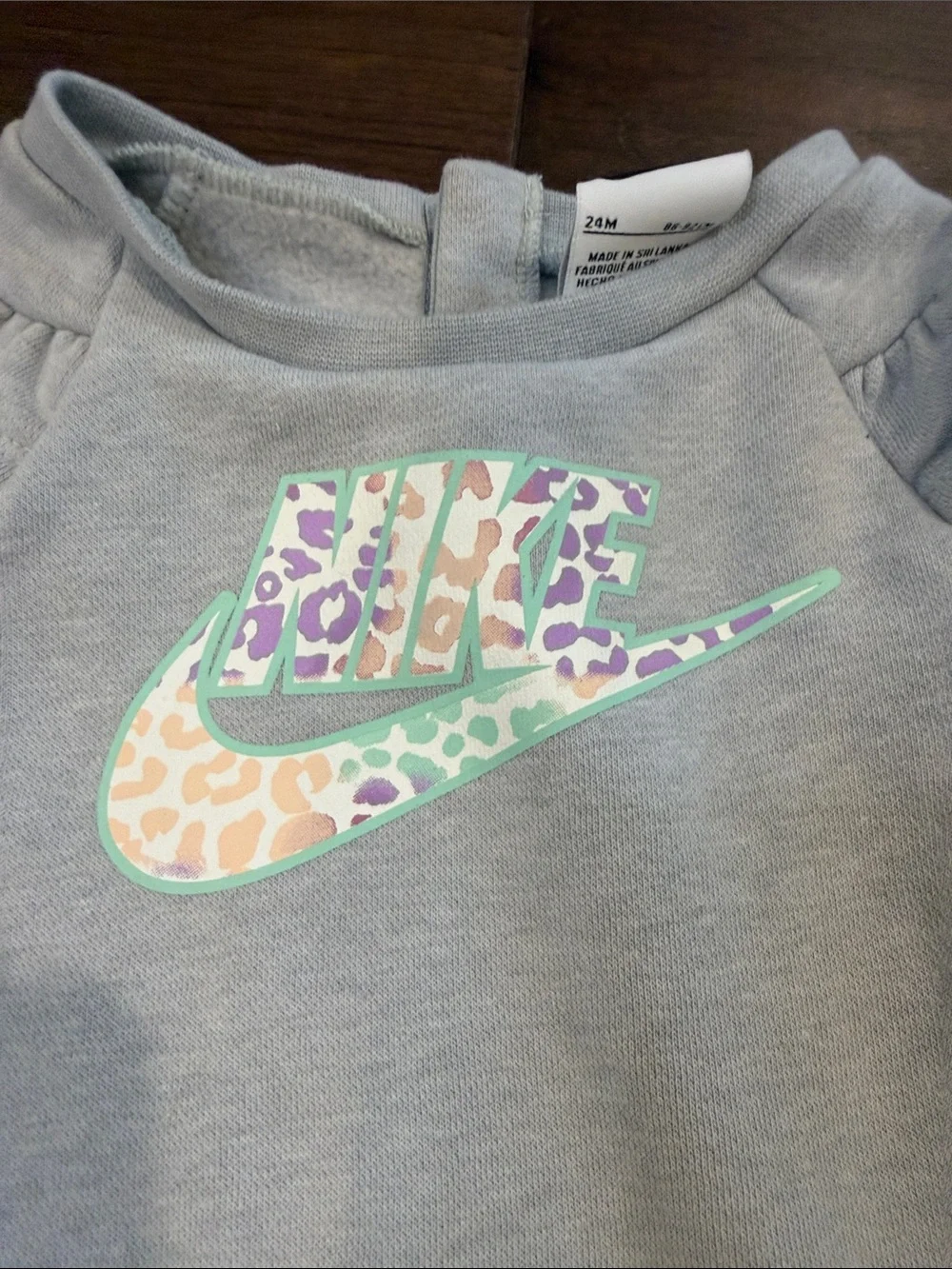 Nike Toddler Girls Matching Gray & Pastel Leopard Print Set - 24 Months - C8-131 - Picture 3 of 9